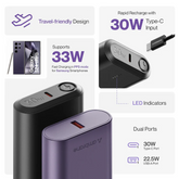Ambrane Powerlit 30 10000mAh Mini 33w Fast Charging Pocket Power Bank
